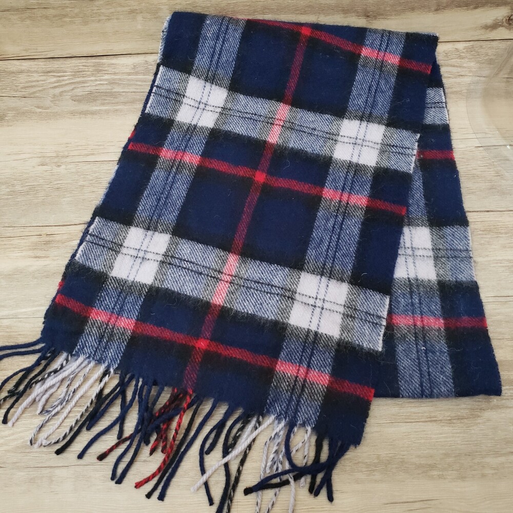Ballantrae Edinburgh Lambswool Blue Plaid Scarf